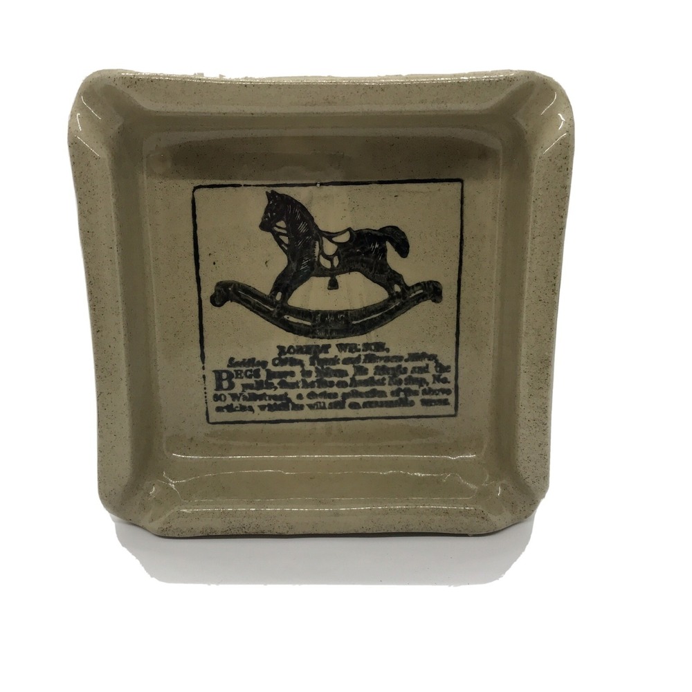 Moira Pottery Stoneware Vintage HEAVY Advertising Ashtray Robert Wilson Saddlery